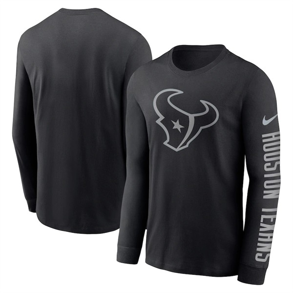 Men's Houston Texans Black Long Sleeve T-Shirt